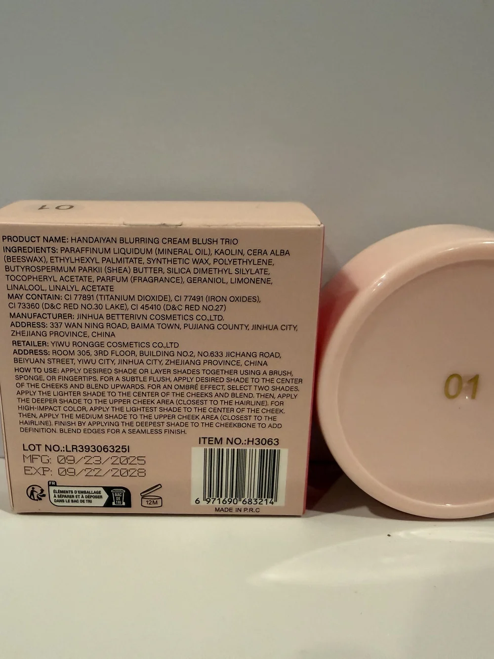 Pink Blush Trio Cream Compact